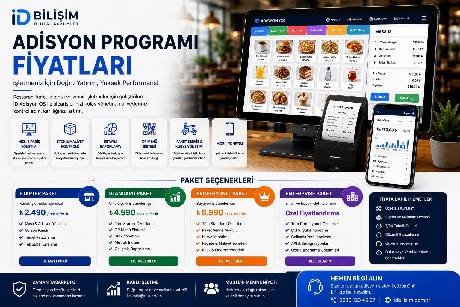 Adisyon programı fiyatları ve restoran otomasyon sistemi
