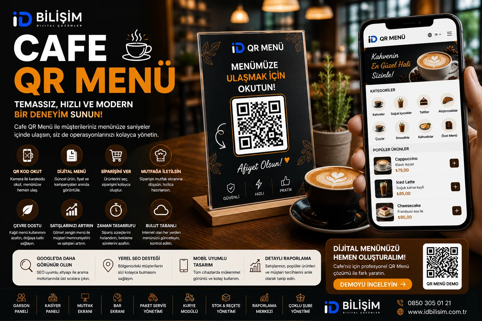 Cafe QR Menü sistemi ve dijital kafe menüsü