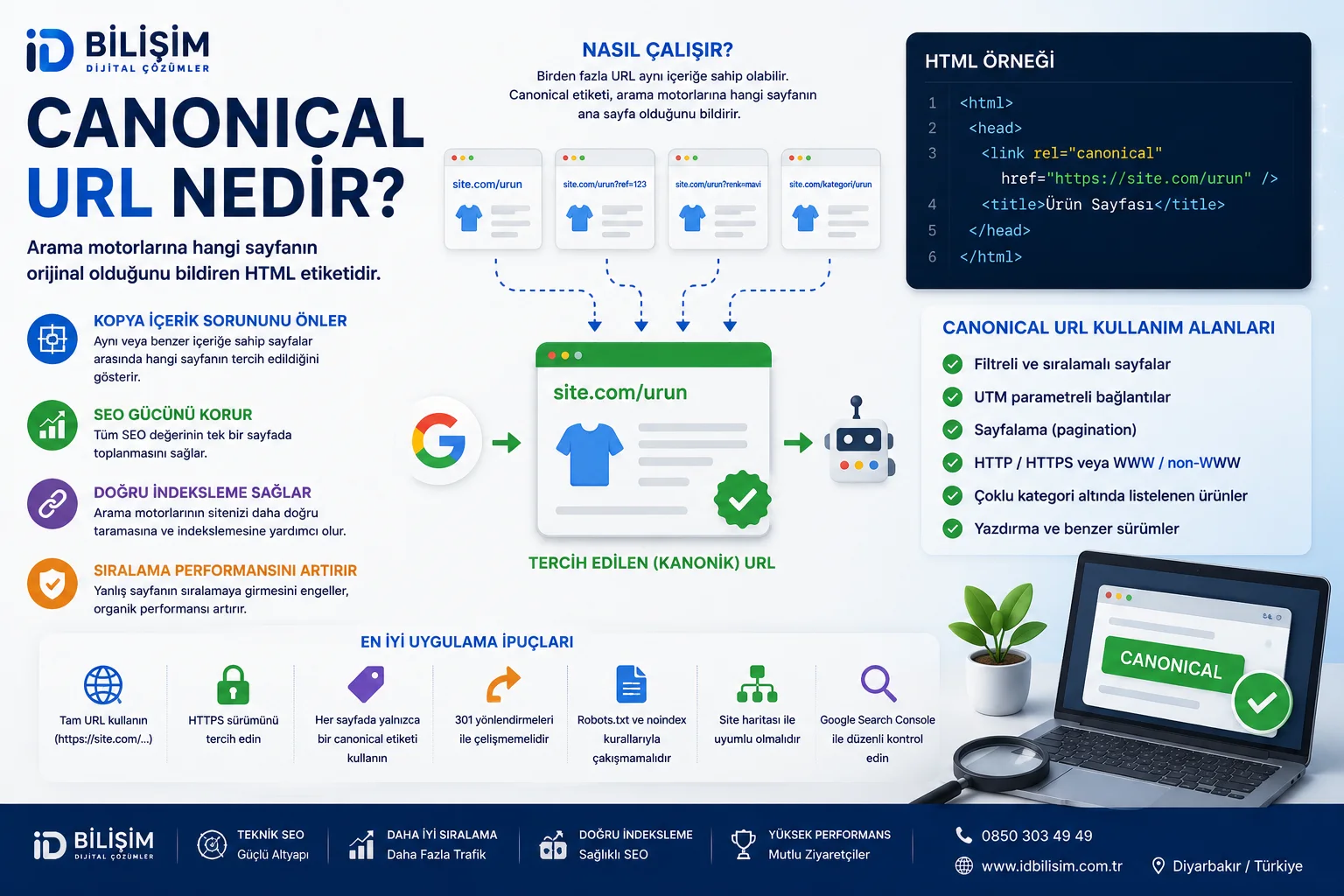 Canonical URL etiketi ve teknik SEO optimizasyonu