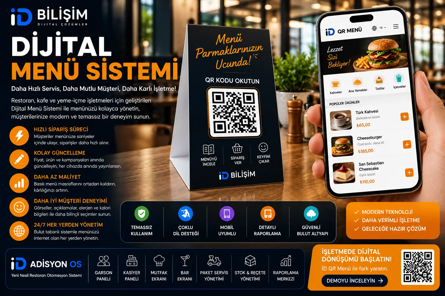 Dijital Menü Sistemi ve QR Menü ile restoran yönetimi