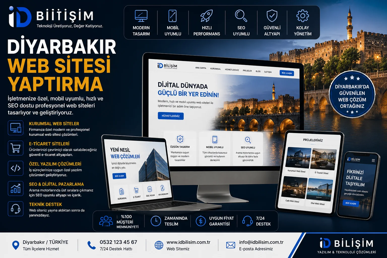 Diyarbakır web sitesi yaptırma hizmetleri sunan İD Bilişim