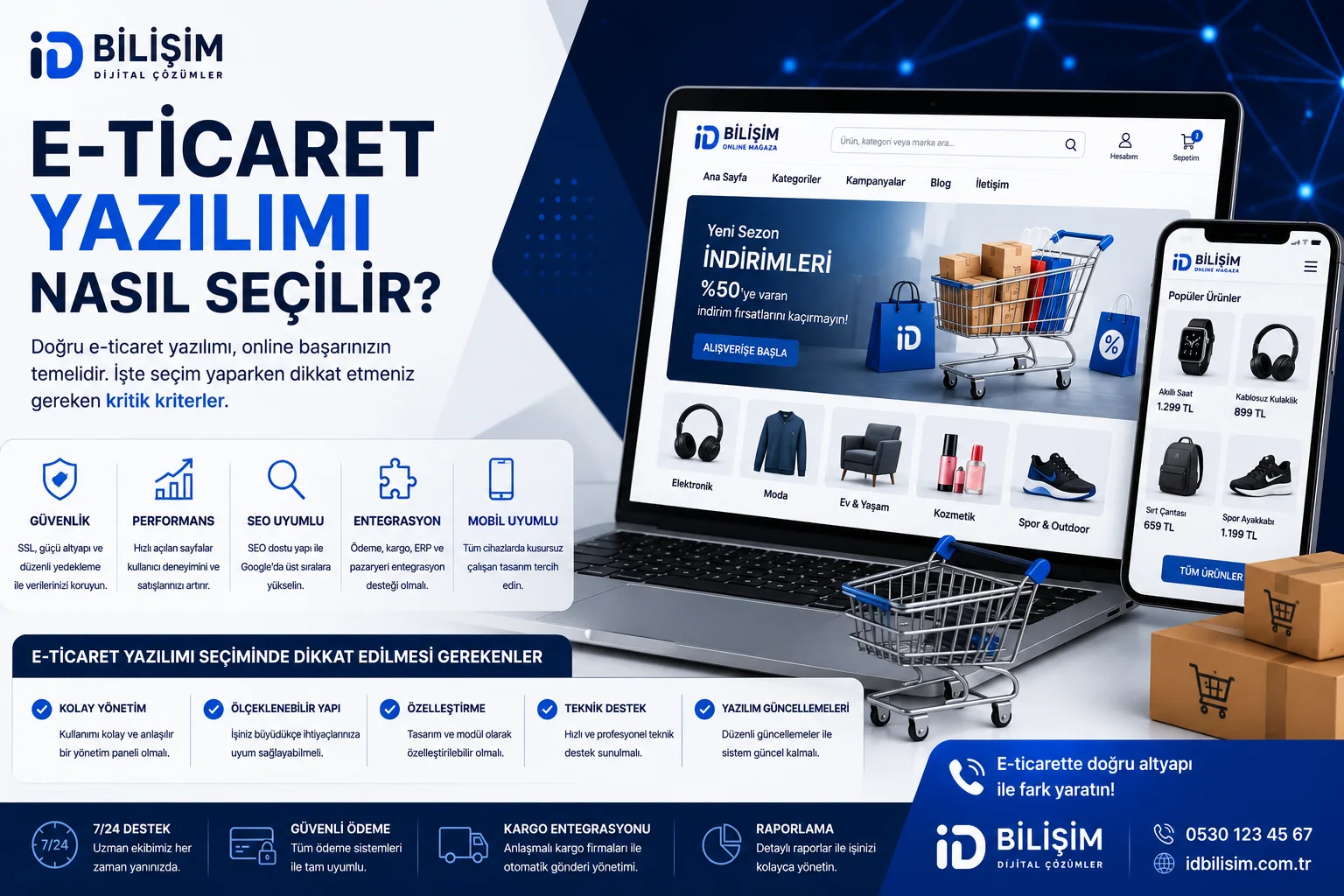 Profesyonel e-ticaret yazılımı seçimi ve online mağaza altyapısı