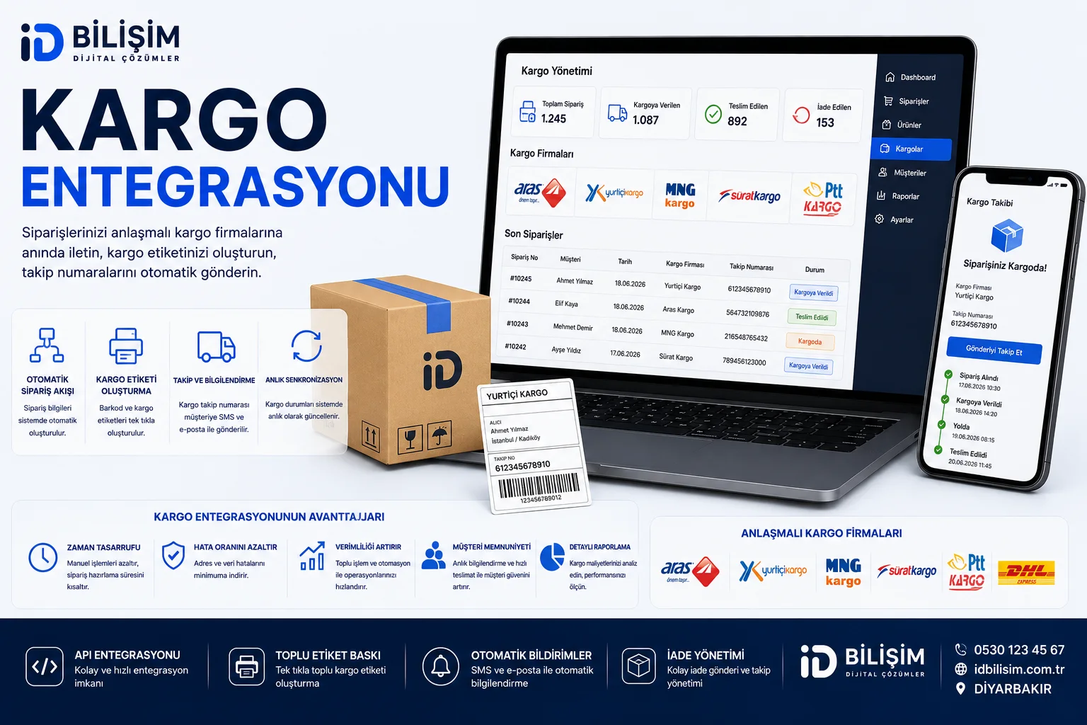 E-ticaret kargo entegrasyonu ve otomatik gönderi yönetimi