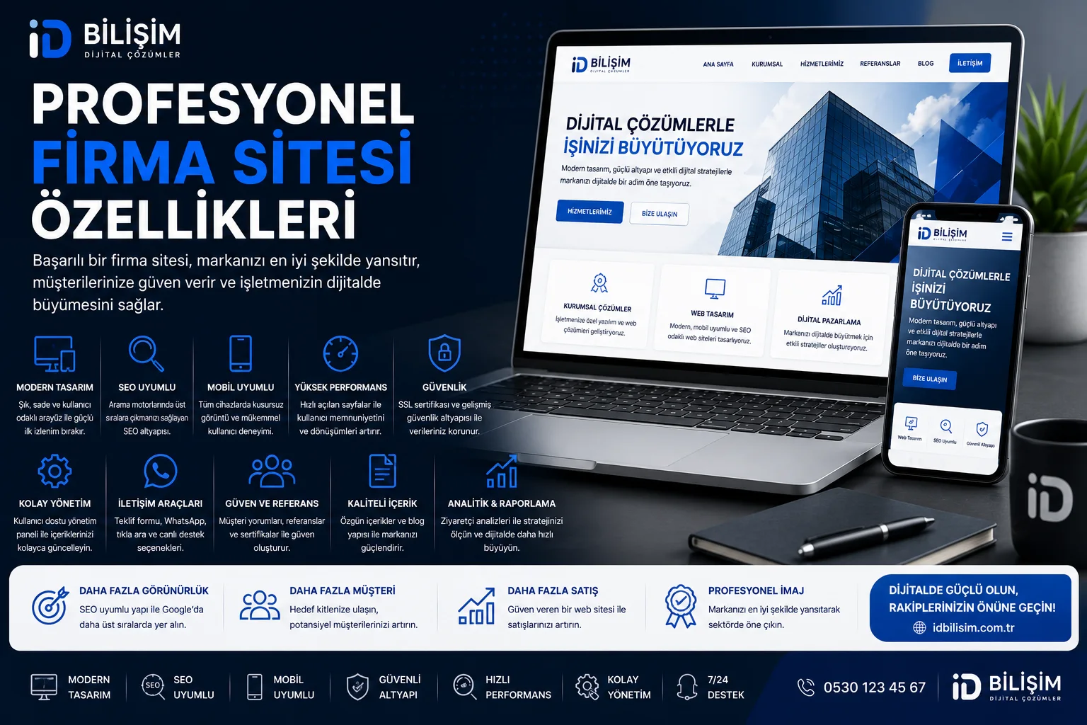 Profesyonel firma sitesi ve modern kurumsal web tasarımı