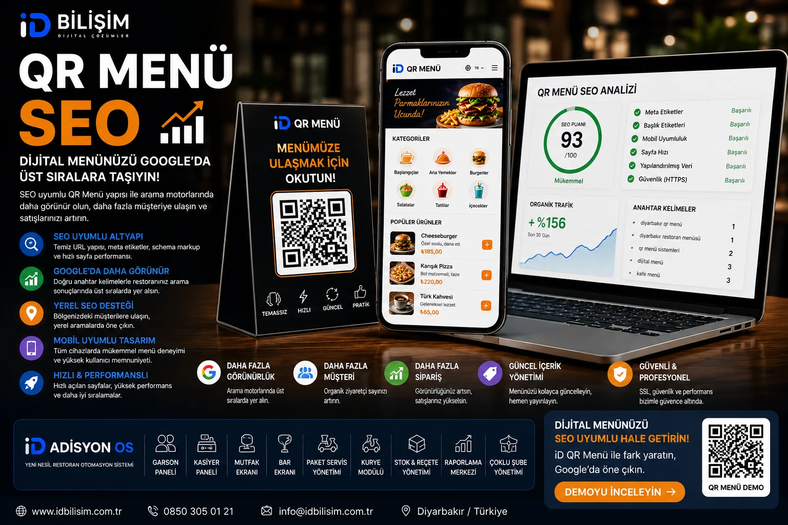 SEO uyumlu QR Menü ve dijital restoran menüsü