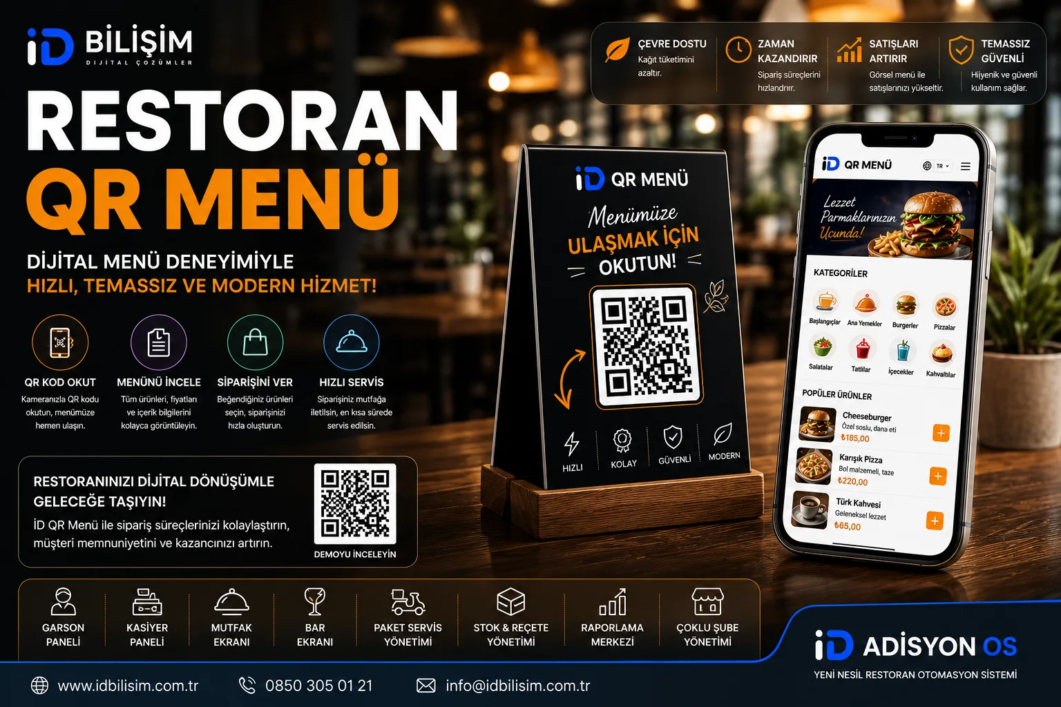 Restoran QR Menü sistemi ve dijital restoran menüsü