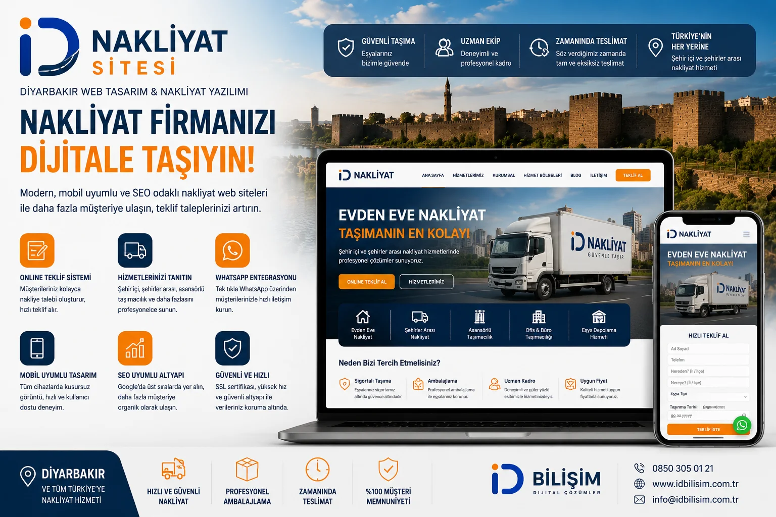 İD Nakliyat Sitesi | Diyarbakır Nakliyat Web Tasarım ve Taşımacılık Yazılımı
